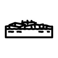 floodwater with debris line icon illustration vector