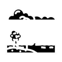 overflowing river disaster glyph icon illustration vector