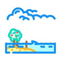 overflowing river disaster color icon illustration vector