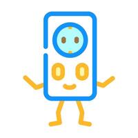 electrical socket character color icon illustration vector