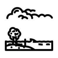 overflowing river disaster line icon illustration vector