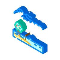 overflowing river disaster isometric icon illustration vector