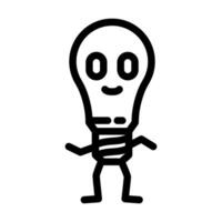 light bulb character energy line icon illustration vector
