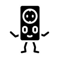 electrical socket character glyph icon illustration vector
