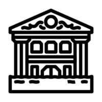 flooded building disaster line icon illustration vector
