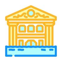 flooded building disaster color icon illustration vector