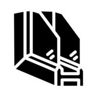 double pane windows energy conservation glyph icon illustration vector