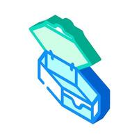 custom shaped box cardboard packaging isometric icon illustration vector