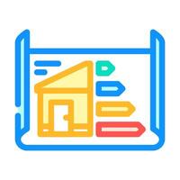 energy efficient building design color icon illustration vector
