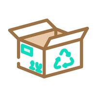 reusable box cardboard packaging color icon illustration vector