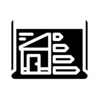 energy efficient building design glyph icon illustration vector