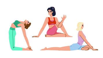 asana yoga exercises vector