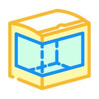 box with window cardboard packaging color icon illustration vector