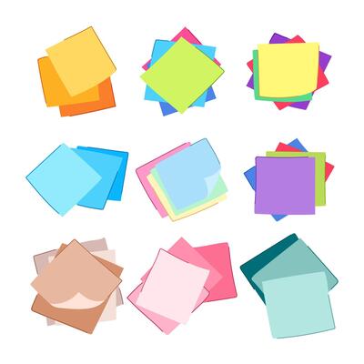 memo paper set cartoon illustration
