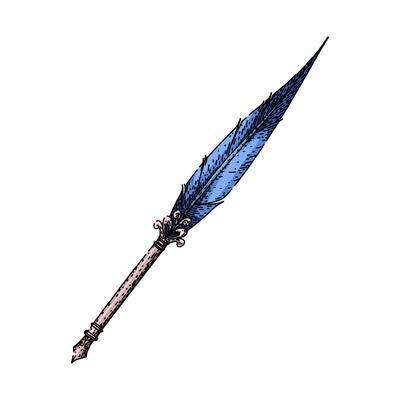 feather quill pen sketch hand drawn