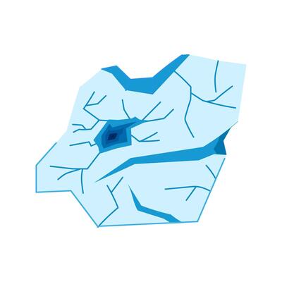 fracture ice crack cartoon illustration