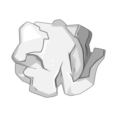 origami crumpled paper balls cartoon illustration