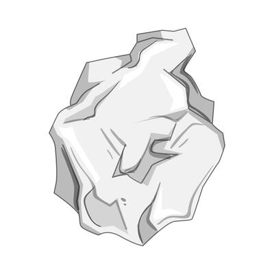 mess crumpled paper balls cartoon illustration