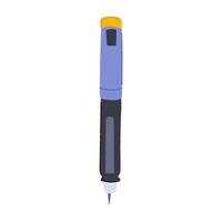 glucose insulin pen cartoon illustration vector