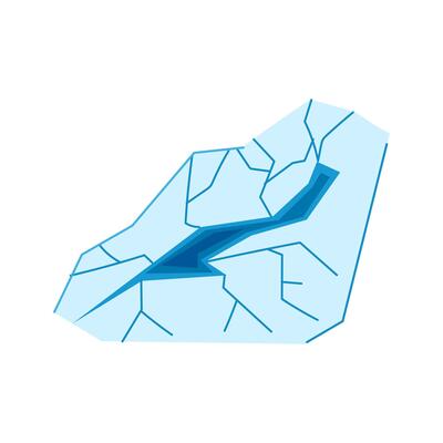 antarctic ice crack cartoon illustration
