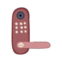 hardware facial recognition lock cartoon illustration vector