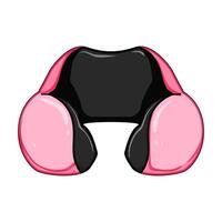 ergonomic airplane pillow cartoon illustration vector