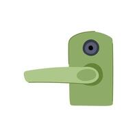 software facial recognition lock cartoon illustration vector