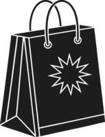 Classic and Simple Shopping Bag Silhouette - Retail and E-commerce Design vector
