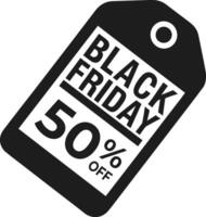 Bold Black Friday Price Tag Silhouette - Ideal for Retail and Discounts vector