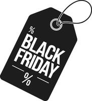 Modern Black Friday Price Tag Silhouette - Perfect for Discounts and Sales vector
