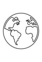 simple earth line art . globe world symbol for science vector