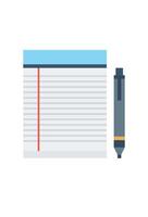 A pen and notepad on a white background vector
