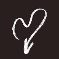 Hand Drawn Chalk Heart Arrow on Chalkboard Background vector