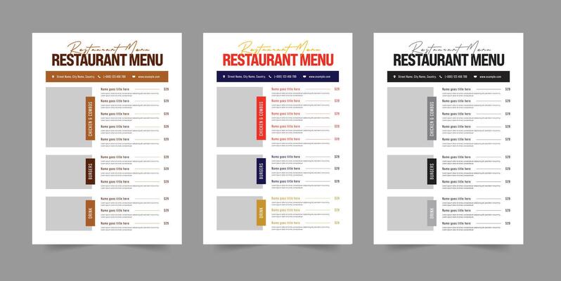 Restaurant Menu Layout Template Food Restaurant Menu Design