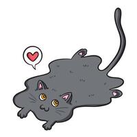 Cats are liquid funny colorful illustration isolated on square white background. Simple flat outlined cartoon art styled drawing. vector