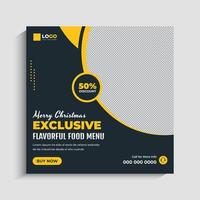 Festive Christmas Food Menu Social Media Post and Web Banner Template vector