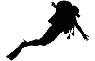 Diver Silhouette - Aquatic Explorer Stock Design vector