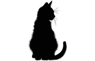 Cute Kitten - Joyful Kitten Silhouette Design vector