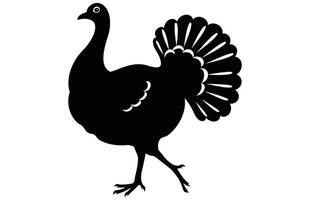 Cute Turkey Sihouette - Friendly Thanksgiving Animal Design vector
