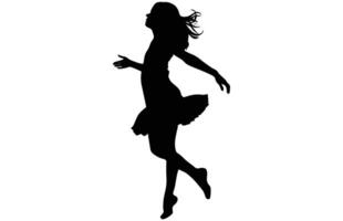 Cute Girl Dancing - Cheerful Little Girl Dancing Stock Design vector