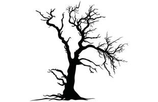 Dead Tree Silhouette - Spooky Forest Element Stock Design vector