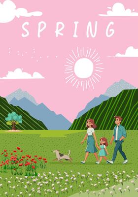 Nature and landscape, contemporary artistic poster.