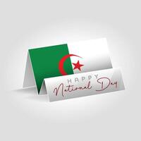 Algeria country paper flag standing on the ground. Happy national day flag design. vector