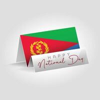 Eritrea country paper flag standing on the ground. Happy national day flag design. vector