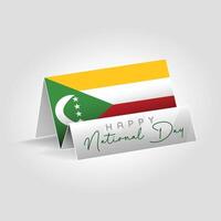 Comoros country paper flag standing on the ground. Happy national day flag design. vector