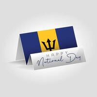BARBADOS country paper flag standing on the ground. Happy national day flag design. vector