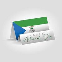 Equatorial Guinea country paper flag standing on the ground. Happy national day flag design. vector