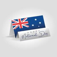 Australia country paper flag standing on the ground. Happy national day flag design. vector