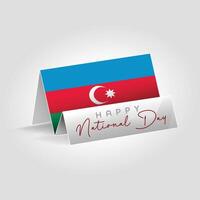 Azerbaijan country paper flag standing on the ground. Happy national day flag design. vector