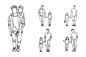 Artistic representation of a happy child enjoying time with father vector